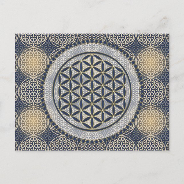 Flower of Life / Blume des Lebens - Button IX Postcard (Front)
