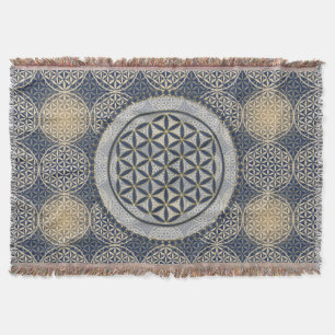 Flower of Life / Blume des Lebens - Button IX Throw Blanket