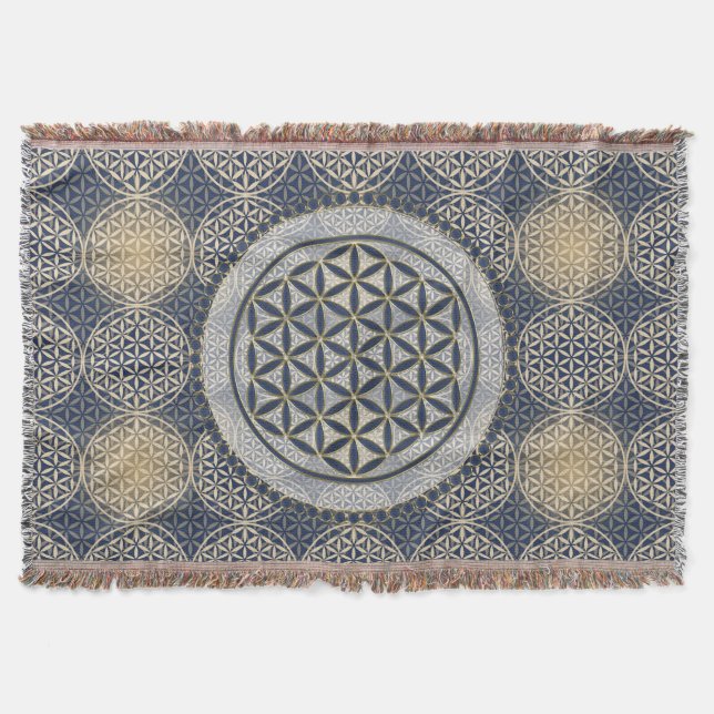 Flower of Life / Blume des Lebens - Button IX Throw Blanket (Front)