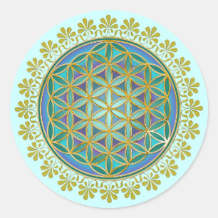 Flower Of Life / Blume des Lebens - Button V Classic Round Sticker