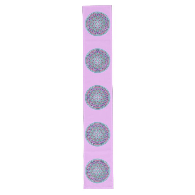 Flower Of Life / Blume des Lebens - Button VI Long Table Runner (Front)