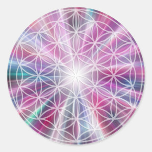 Flower Of Life / Blume des Lebens - Button VII Classic Round Sticker