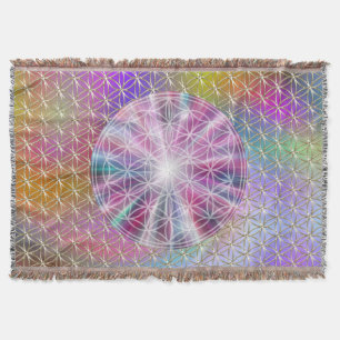 Flower Of Life / Blume des Lebens - Button VII Throw Blanket