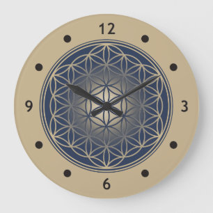 Flower Of Life / Blume des Lebens - Button VIII Large Clock