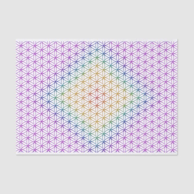Flower of Life / Blume des Lebens - Chakra Pattern Tissue Paper (Front)