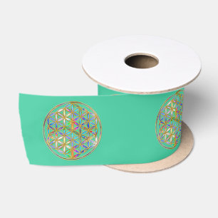Flower Of Life / Blume des Lebens - colorful shine Satin Ribbon