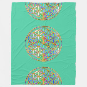 Flower Of Life / Blume des Lebens - colourful shin Fleece Blanket