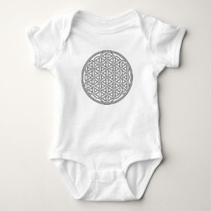 Flower Of Life / Blume des Lebens - contour black Baby Bodysuit