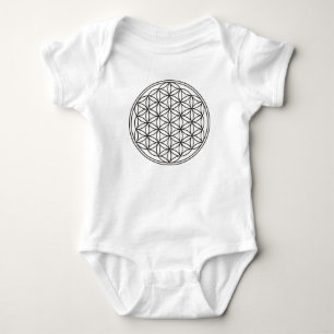 Flower Of Life / Blume des Lebens - fine black Baby Bodysuit