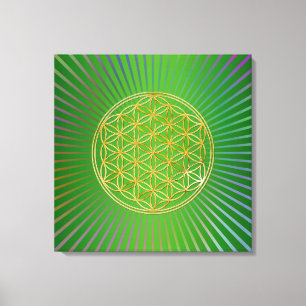 Flower of Life / Blume des Lebens - gold Canvas Print
