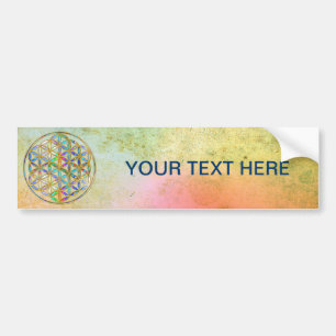 Flower of Life / Blume des Lebens - gold colourful Bumper Sticker