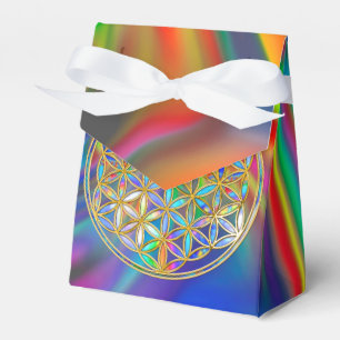 Flower of Life / Blume des Lebens - gold colourful Favour Box