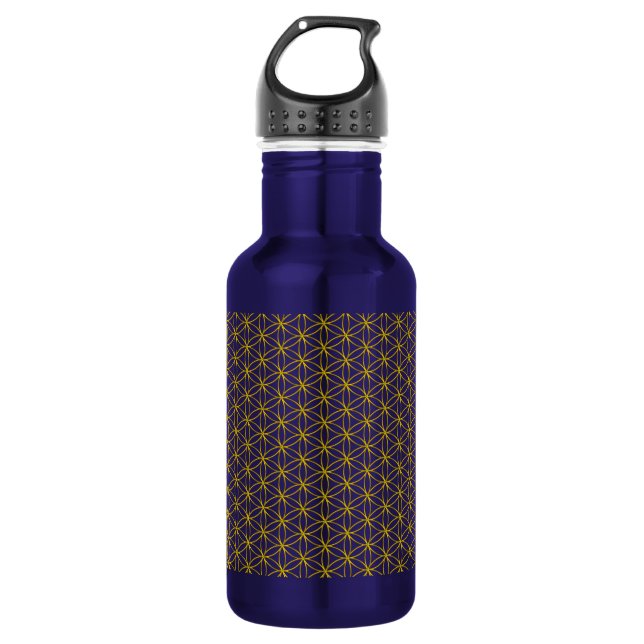 Flower of Life / Blume des Lebens - gold pattern 532 Ml Water Bottle (Front)