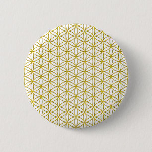 Flower of Life / Blume des Lebens - gold pattern 6 Cm Round Badge