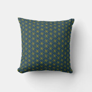Flower of Life / Blume des Lebens - gold pattern Cushion