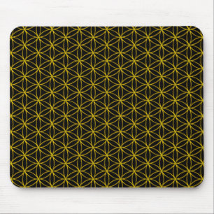 Flower of Life / Blume des Lebens - gold pattern Mouse Mat