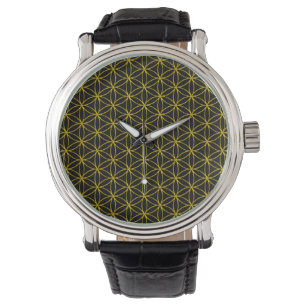 Flower of Life / Blume des Lebens - gold pattern Watch