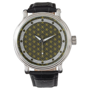 Flower of Life / Blume des Lebens - gold pattern Watch