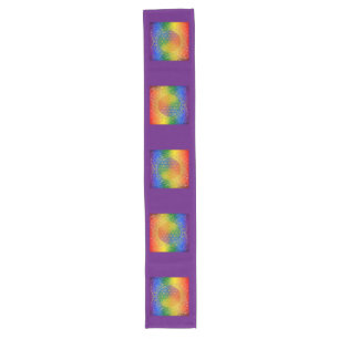 Flower Of Life / Blume des Lebens - GOLD rainbow Long Table Runner