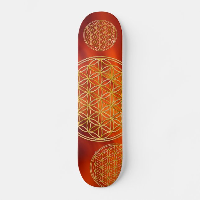 Flower Of Life / Blume des Lebens - gold Skateboard (Front)