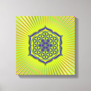 Flower Of Life / Blume des Lebens - Lotus Contour Canvas Print