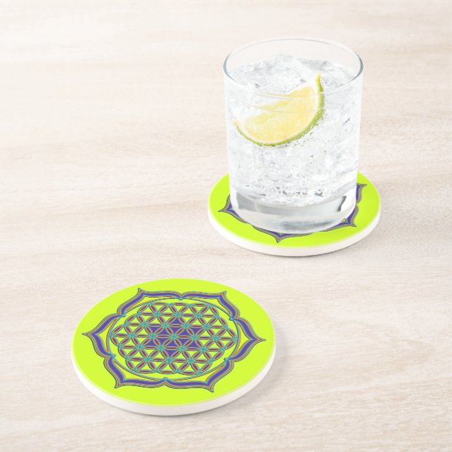 Flower Of Life / Blume des Lebens - Lotus Contour Coaster (Side)