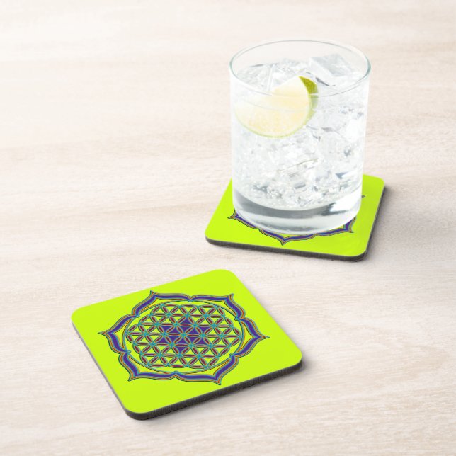 Flower Of Life / Blume des Lebens - Lotus Contour Coaster (Right Side)