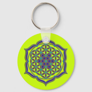 Flower Of Life / Blume des Lebens - Lotus Contour Key Ring