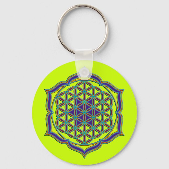 Flower Of Life / Blume des Lebens - Lotus Contour Key Ring (Front)