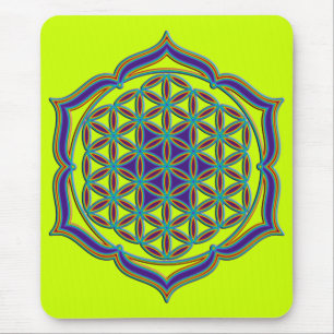 Flower Of Life / Blume des Lebens - Lotus Contour Mouse Mat