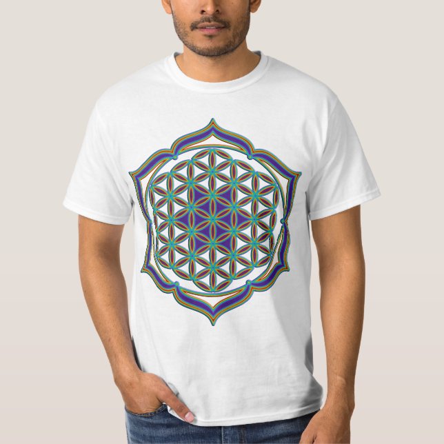Flower Of Life / Blume des Lebens - Lotus Contour T-Shirt (Front)