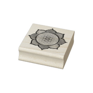 Flower Of Life / Blume des Lebens - lotus violet Rubber Stamp