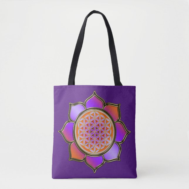 Flower Of Life / Blume des Lebens - lotus violet Tote Bag (Front)