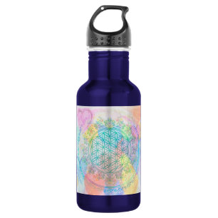 Flower of Life / Blume des Lebens - Love Hearts 532 Ml Water Bottle