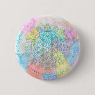 Flower of Life / Blume des Lebens - Love Hearts 6 Cm Round Badge