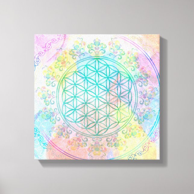 Flower of Life / Blume des Lebens - Love Hearts Canvas Print (Front)