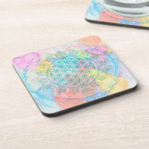 Flower of Life / Blume des Lebens - Love Hearts Coaster