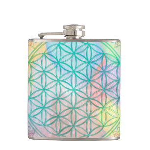 Flower of Life / Blume des Lebens - Love Hearts Hip Flask