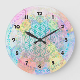 Flower of Life / Blume des Lebens - Love Hearts Large Clock