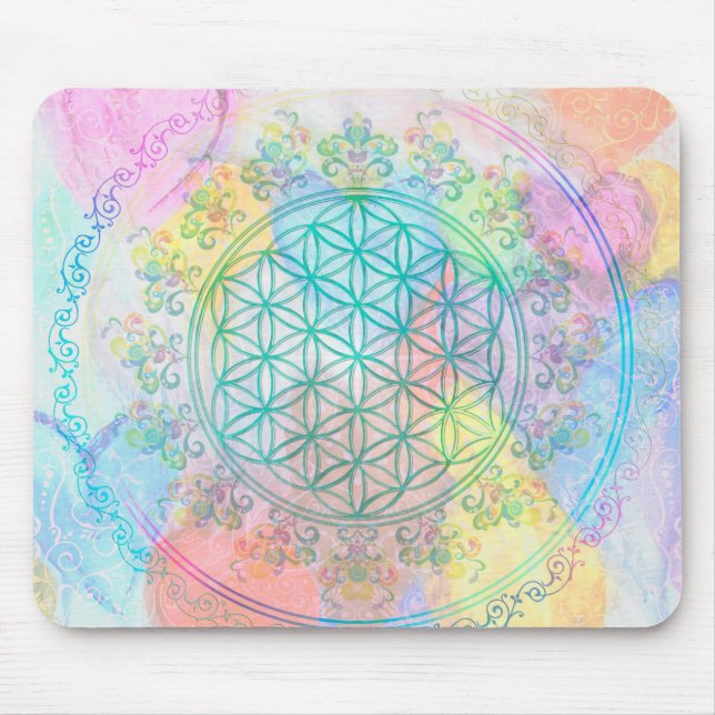Flower of Life / Blume des Lebens - Love Hearts Mouse Mat (Front)