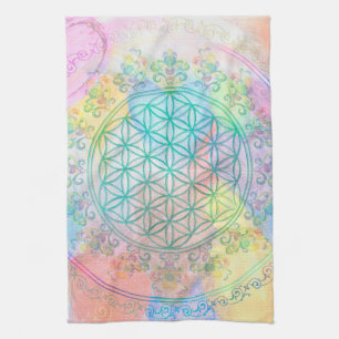 Flower of Life / Blume des Lebens - Love Hearts Tea Towel
