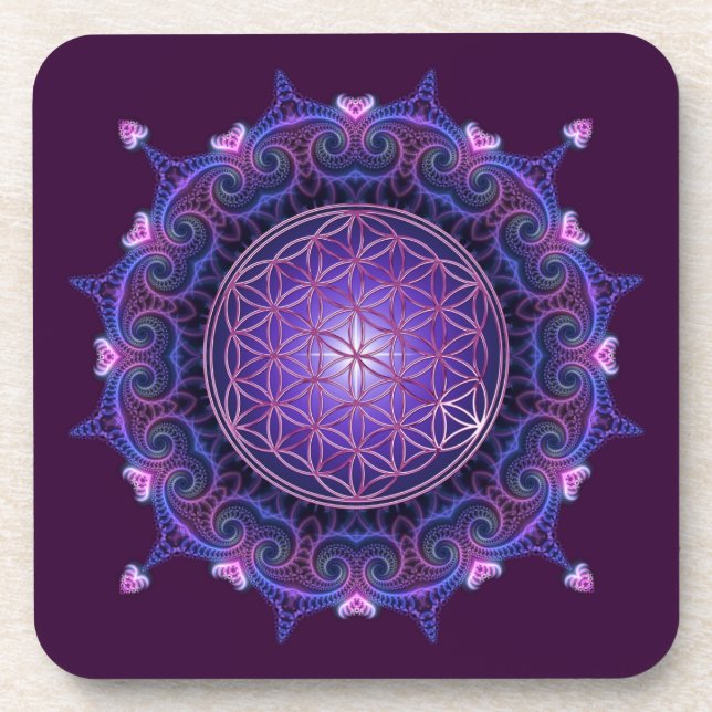 FLOWER OF LIFE / Blume des Lebens - Mandala I Coaster (Front)