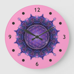FLOWER OF LIFE / Blume des Lebens - Mandala I Large Clock