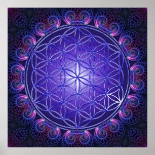 FLOWER OF LIFE / Blume des Lebens Mandala I Square Poster