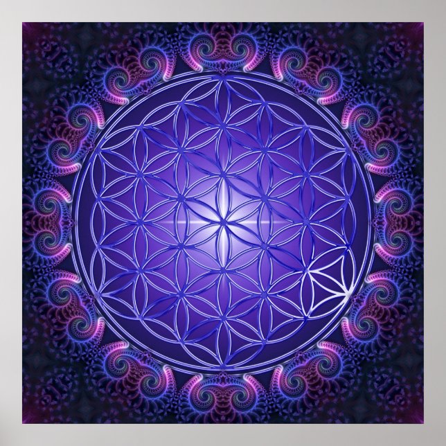 FLOWER OF LIFE / Blume des Lebens Mandala I Square Poster (Front)