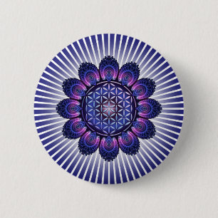 FLOWER OF LIFE / Blume des Lebens - Mandala II 6 Cm Round Badge