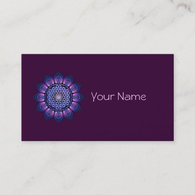 FLOWER OF LIFE / Blume des Lebens - Mandala II Business Card (Front)