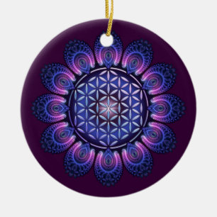 FLOWER OF LIFE / Blume des Lebens - Mandala II Ceramic Tree Decoration