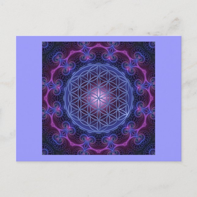 FLOWER OF LIFE/Blume des Lebens Mandala II Square Postcard (Front)