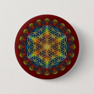 FLOWER OF LIFE / Blume des Lebens - Mandala III 6 Cm Round Badge